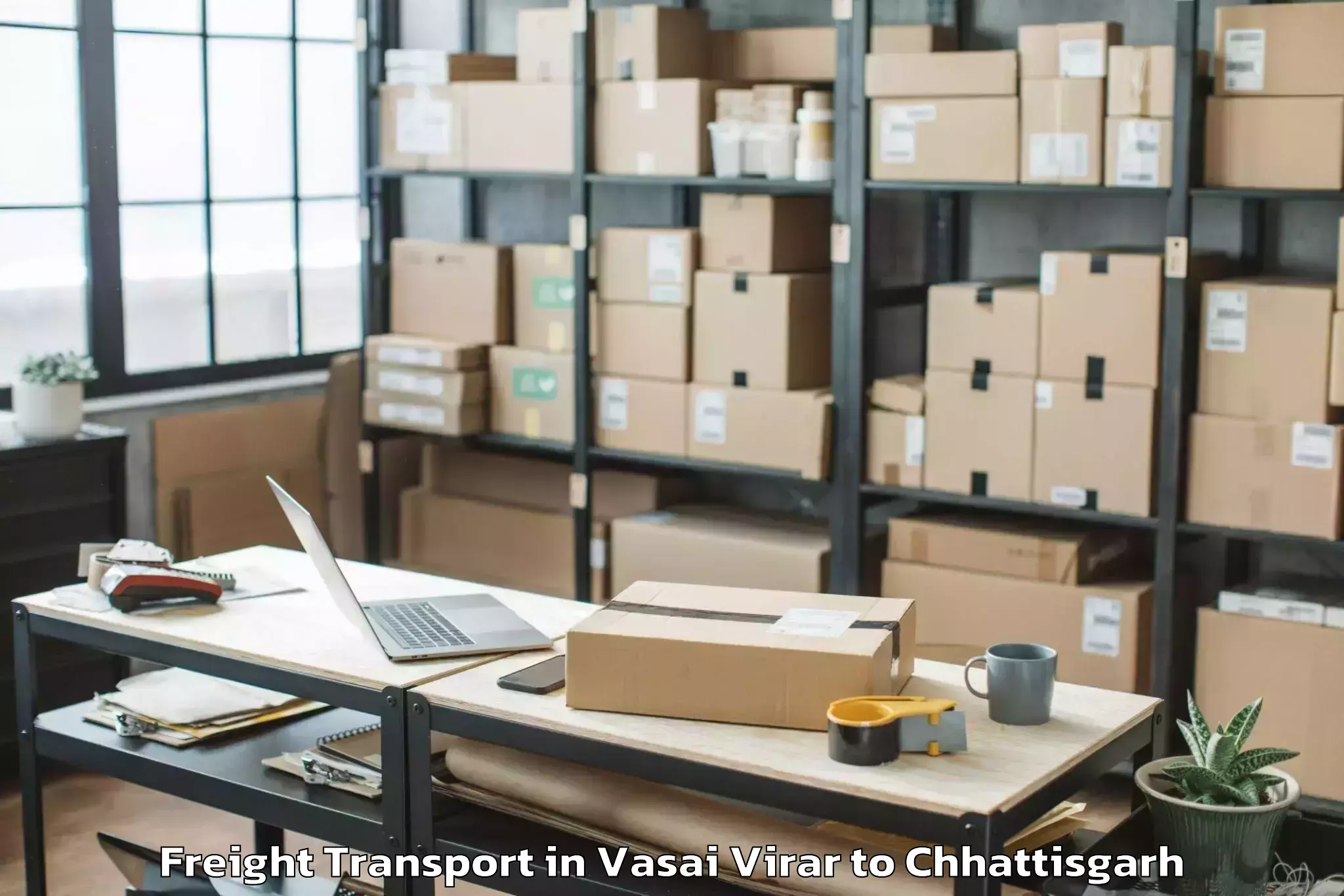 Book Vasai Virar to Dongargarh Freight Transport Online